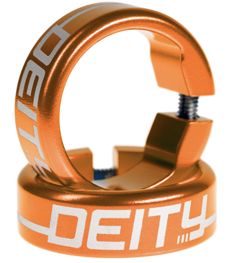 Deity Handlebar Grip Clamps Orange-1